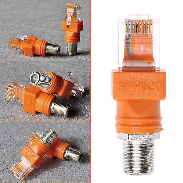 F Naaras - RJ45 Uros Koaksiaalinen Ohut Liitäntäadapteri RJ45 - RF-liitinmuunnin