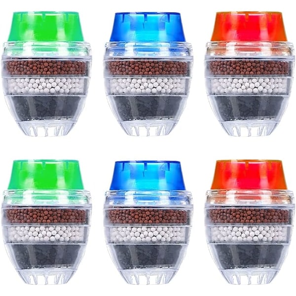 Aktivt kolfilter för kranvatten, 6-pack mini vattenrenare