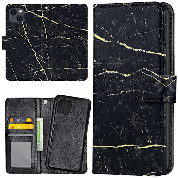 iPhone 15 Plus - Lommeboketui/Deksel Marmor