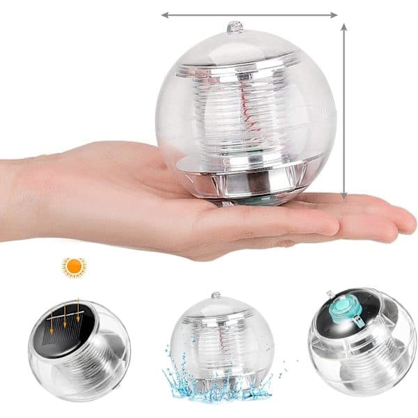 Solcellepoollampe, flydende solcellelampe med variabel farve
