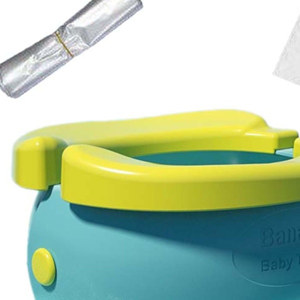 Bärbar Pottstol för Barn, Lätt att Rengöra, Återanvändbar Resetoalett för Båt, Picknick, Husbil [D] Grön 22cmx20cmx10cm