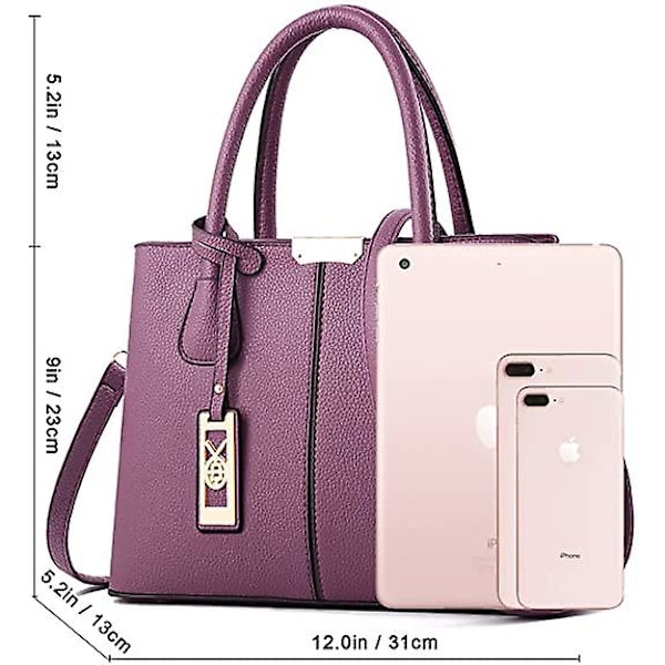 Dame Messenger Taske Håndtaske Læder Crossbody Punge Håndtasker Purple