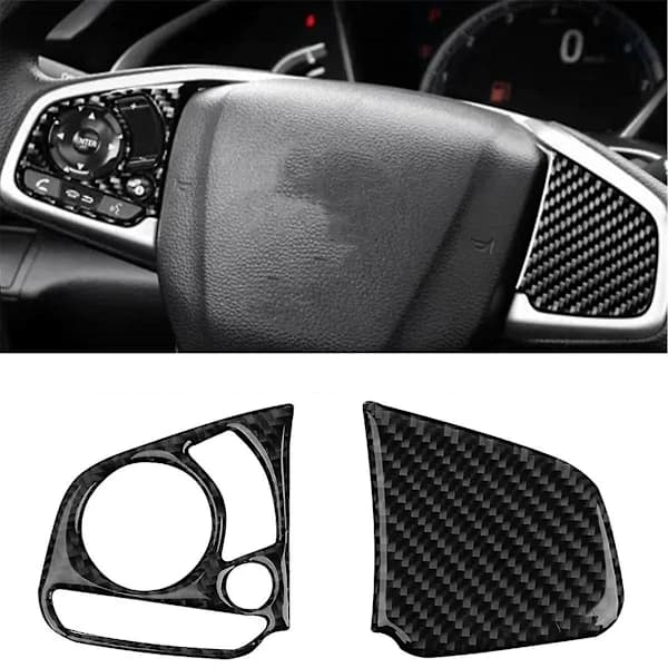 2 st Kolfiber Rattpanel Cover Trim för 10:e generationen 2016 2017 2018 2019 2020 2021