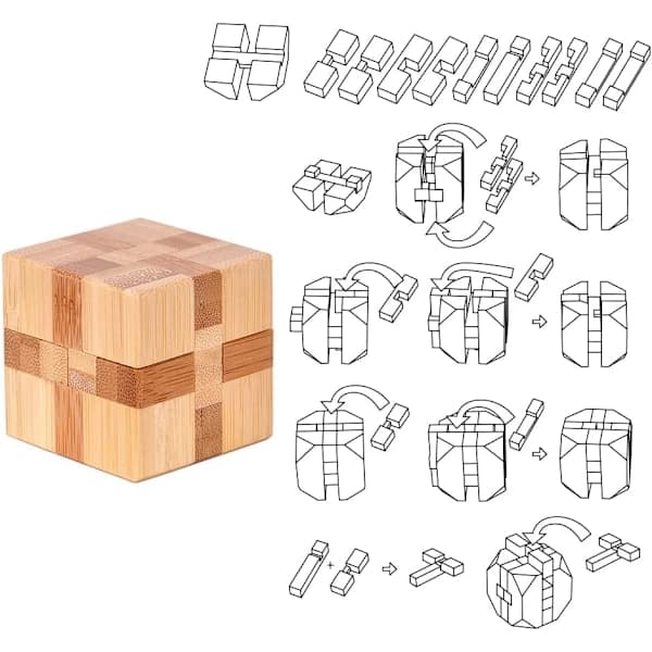 12 deler pedagogiske leker 3D Challenge IQ Thinking Test Mini Woo