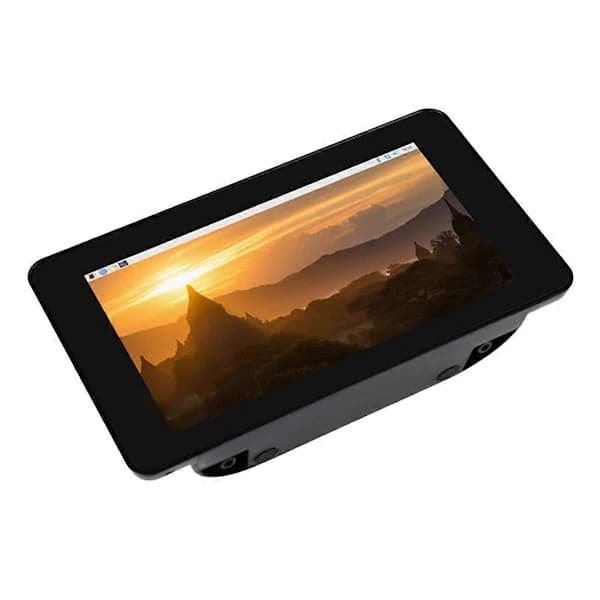 Til Raspberry Pi 4B 7-tommers ABS Sort Skal Etui til Officiel Original 7 Tommer 800x480 Display Touch Screen