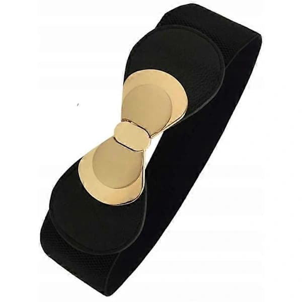 [CA] Bred Elastisk Rem Dam Gummikorsett Svart