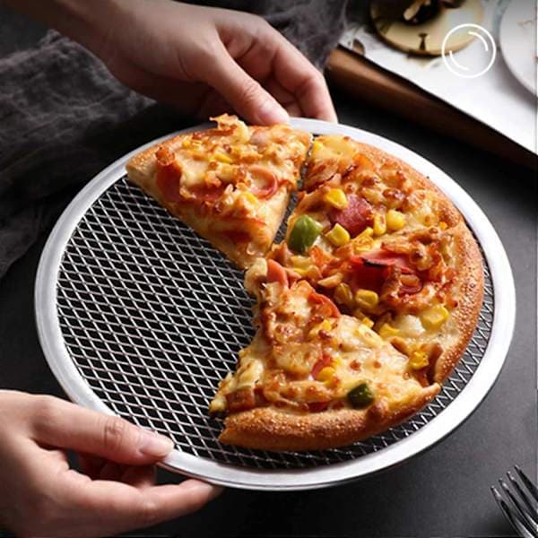 Grill Pizza in Seamless Aluminum (10-Inch), Baking Pan, Kitchen Utensil, Baking Accessory, DIY Tool