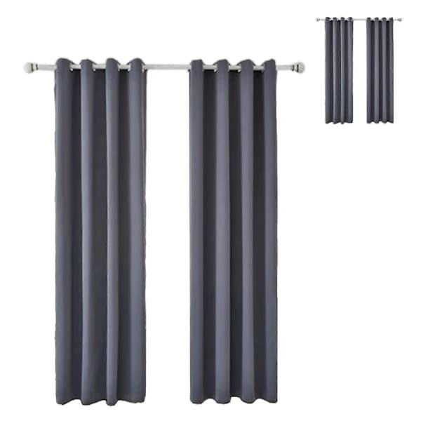 Mörkläggningsgardin Polyester Sovrum Mörkläggande Gardiner Mörkgrå för Heminredning
