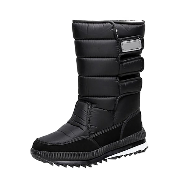 Vinterstövlar med vadderat foder Vattentäta snöboots Svart Svart Black 36 Black 36