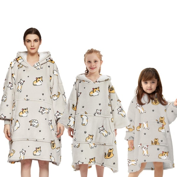 Bærbar teppe Oversized hettegenser, myk varm hettegenser 65cm[ca]