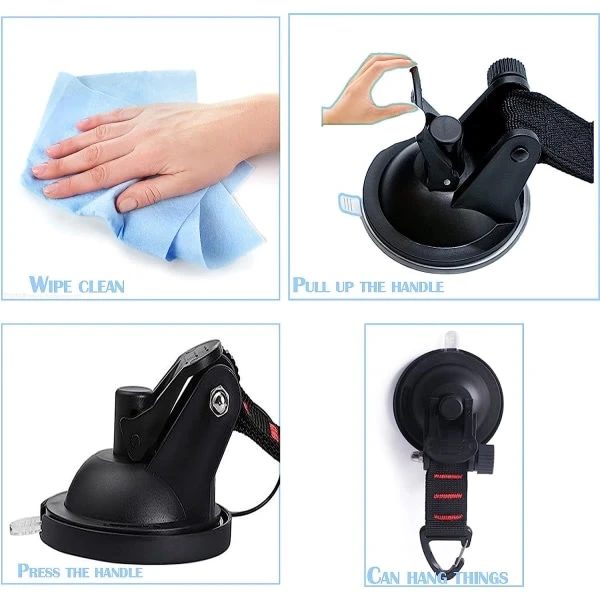 Camping Suction Cup, 4 Powerful Suction Cup Hooks for Camping Tent