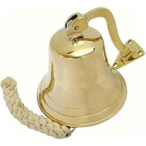 Vintage Skeppsklocka med Rep - Massiv Mässing Väggmonterad Klocka