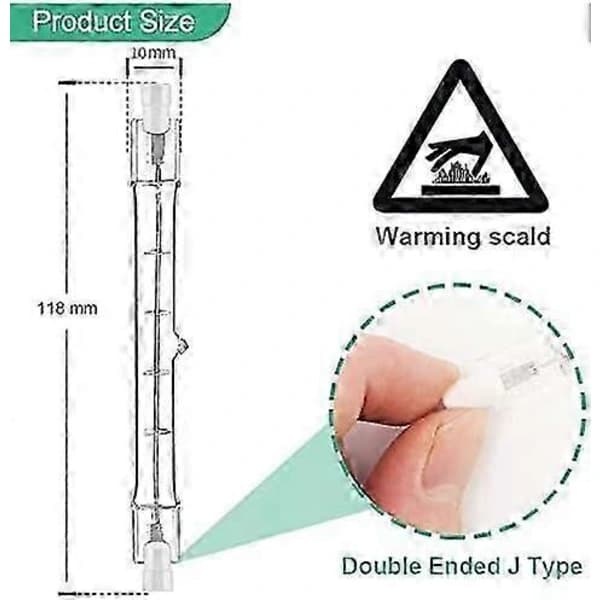 Halogen R7S Pærer 5-pak 118mm 200W 230V Dæmpbar