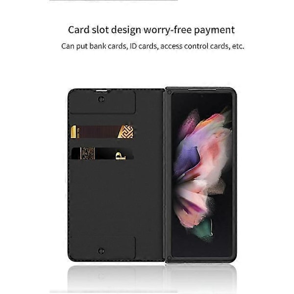 Galaxy Z Fold 2 5G Deksel Lær Sammenleggbar Slim Flip Case Borrelås Penneholder Avtakbar Sammenleggbar Samsung G