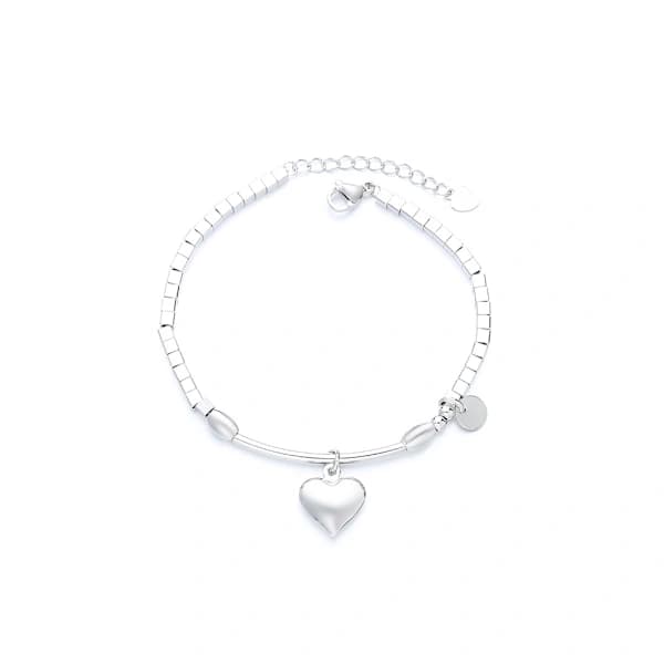 Vackert hjärta berlockarmband silver kvinnor flickor smycken present