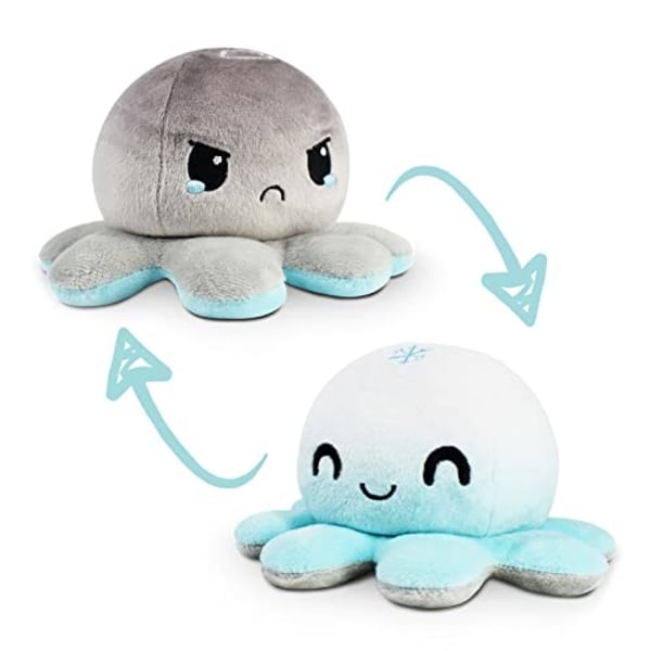 The Original Reversible Octopus Plushie | Patented Design | Black and Grey | Show Your Mood Without Saying a Word!