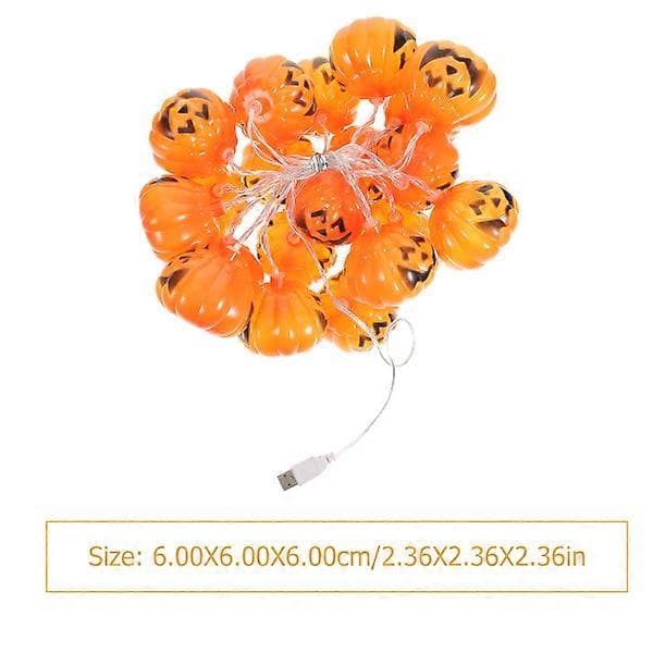 2025 Dekorativ lyskæde Halloween Græskarlygte 3 meter 20 LED-lys (USB)