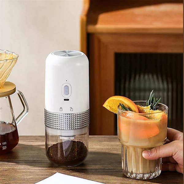 {ca}Elektrisk kaffekværn USB-kværn Kaffebønner Kværn Mølle Perlehvid