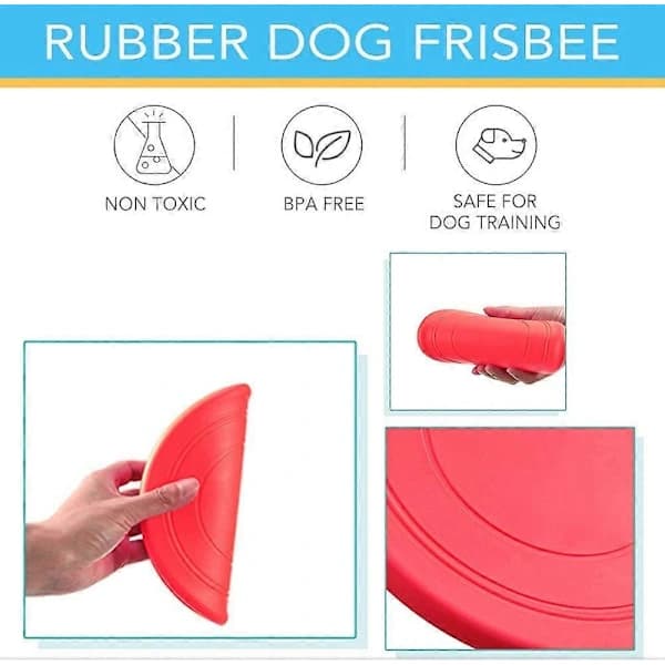 Frisbees til hunde, røde kamplegetøj holdbart gummi til de fleste hunde og hvalpe 7 tommer