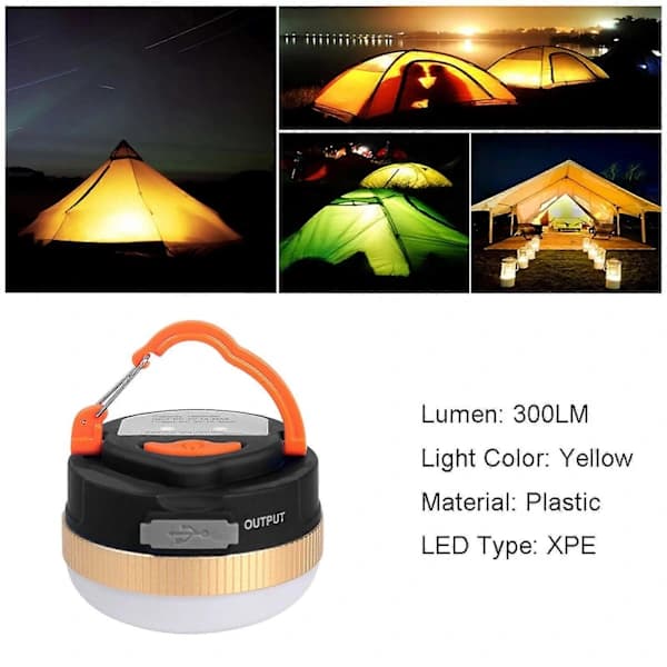 Utendørs Campinglampe Multifunksjonell USB Oppladbar Teltlampe LED Nødlampe Campingbelysning Campinglampe