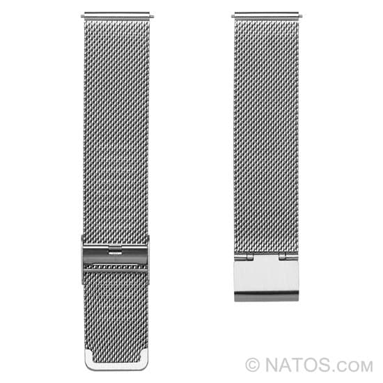 Milanese Mesh Watch Band 20mm Stainless Steel with Quick Release Pins, Adjustable Clasp, Easy No-Tool Installation, Silver