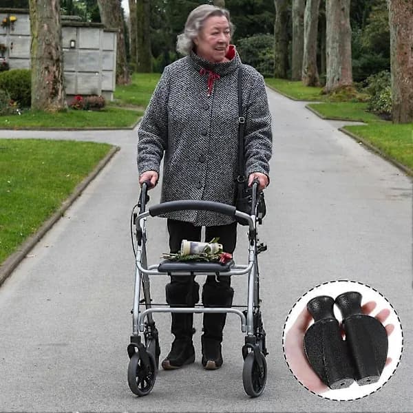 2 stk Universal Rollator Håndtak, Sklisikre Rollator Håndtak Reservedeler for Rollator og Rullestol