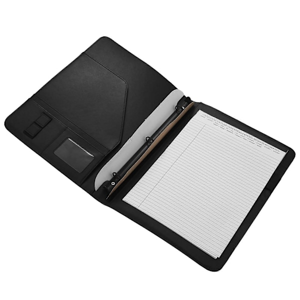 CASA A4 Læder 3 Ring Portfolio Binder Business Binder Padfolio med Notesblok til Interview & Forretning