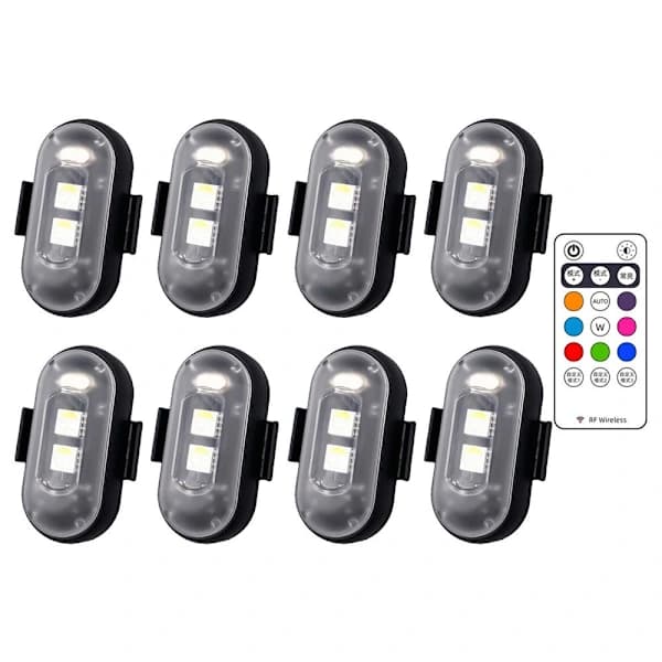 [CA] 8 Farver LED Strobelys Flylys 8PCS 8 stk