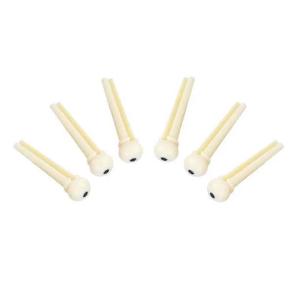 6 st Gitarrstall Spikade Strängkonspikar Musikinstrument Del Tillbehör (Vit)