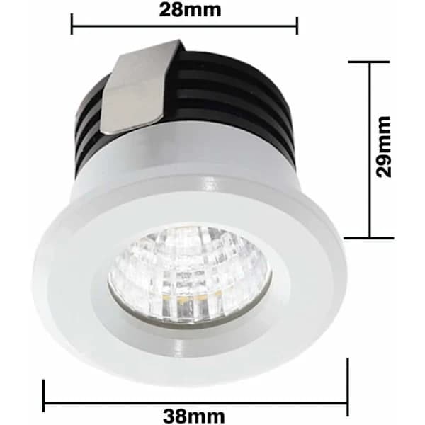 Sett med 4 Mini LED Innfelte Spotlights 3W Varmhvit for Vitrineskap