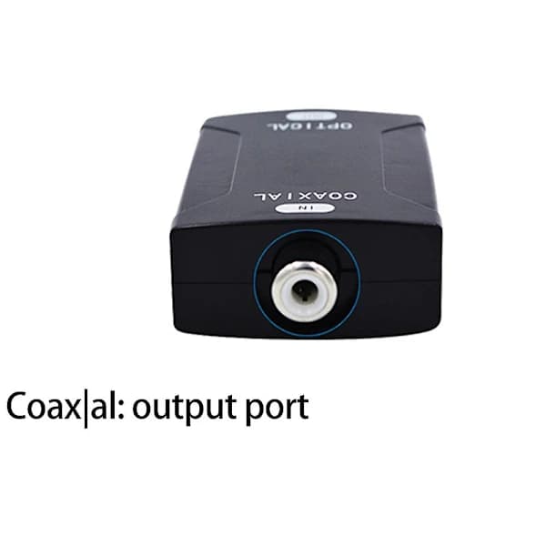 Digital Koaksial RCA til Optisk TOSlink SPDIF Lydkonverter Adapter Støtte for 5.1 og DTS S