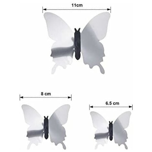 48 kpl Perhonen Peili DIY Yhdistetyt Seinätarrat Perhoset 3D Kodin Sisustus.ca