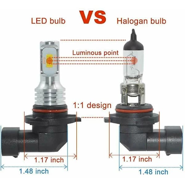 2 x 9005 HB3 LED bil tåkelys, LED fremre tåkelys