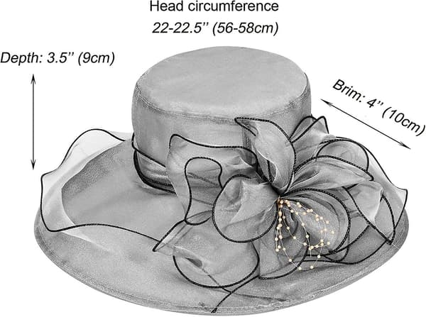 Dame Organza Hat Bryllupshat Solhat Kirke Hat Ascot Hat Race Hat