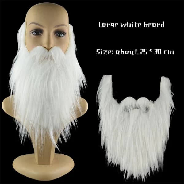 2 ST Løst Skæg Langt Fluffy Skæg HVID White