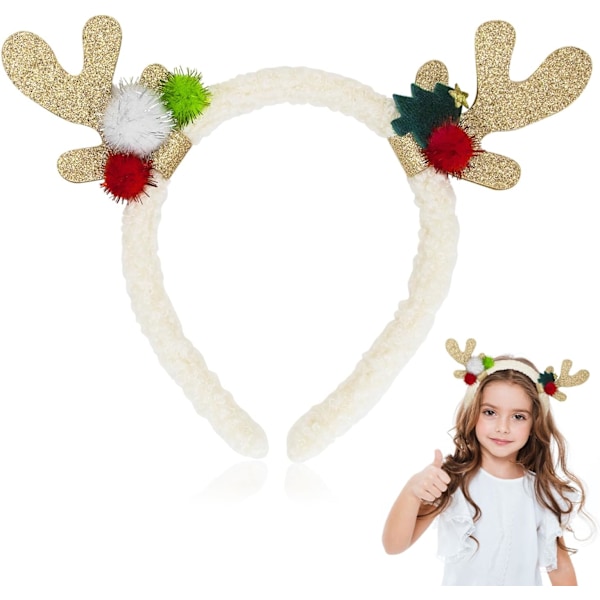 Julrein Hodebånd med Paljetter Jul Hodebånd Søte Jul Hårbånd med Ører Jul Hodehatt Toppers Kostyme Hodeplagg