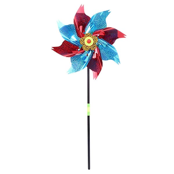 [CA] 9,4 \" Reflekterende snurrende glitrende vindspinnere med indsats til havedekoration, Multicolor