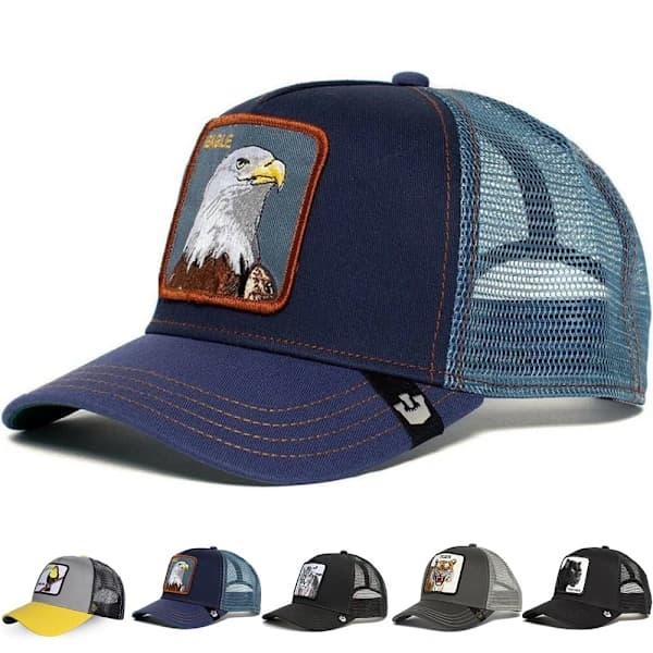 Mesh Djurbroderi Snapback Caps Svart Panter[ca]