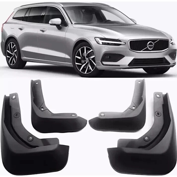 Kompatibelt gjutet set stänkskydd stänklappar FÖR 2019-2024 Volvo V60 Kombi Herrgårdsvagn