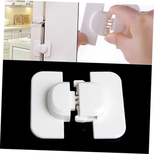 Strong Self-Adhesive Lock with Drill Protection for Refrigerator, Easy to Install and Use