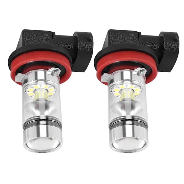 2X H8 H11 H16 6000K Hvit 100W Høyeffekt LED Tåkelys Kjørelys