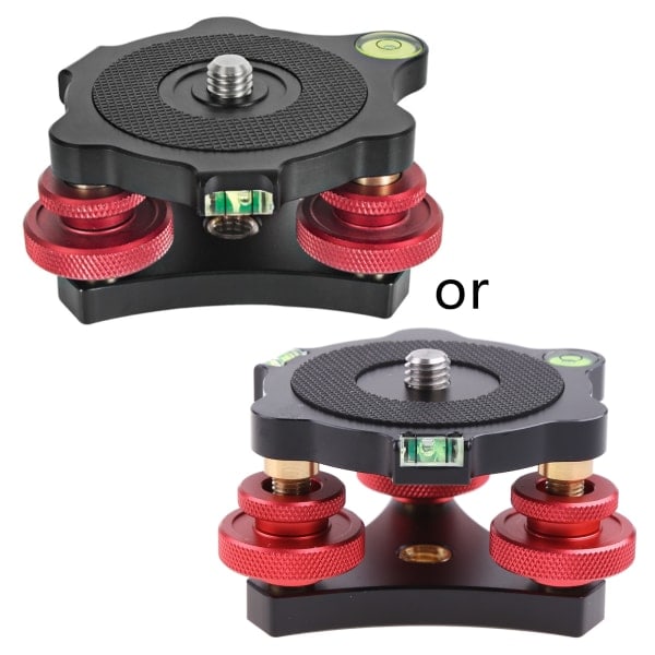 LP-64 Tri-hjul Præcisionsnivellator med Boblevandsniveau Tripod Nivelleringsbase med 3/8\" skruvehul, fremstillet af aluminiumslegering
