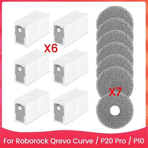 Til Qrevo Curve / P20 Pro / P10 Støvsuger, Støvpose Moppepuder Robotstøvsuger Erstatning P