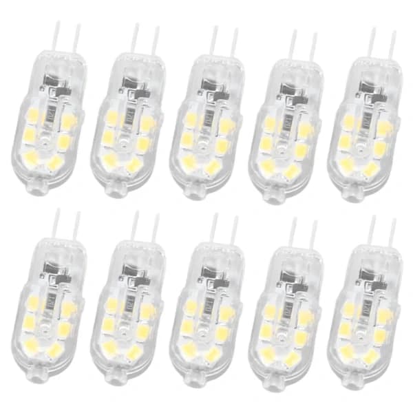 10-pack G4 LED-lampor, dimbara, hög ljusstyrka & CRI, varmvit