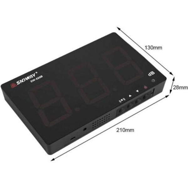 Ulisem Profesjonell lydnivåmåler med faste alarmgrenser, digitalt LCD-desibelmeter, bærbar 30-130 dB.ca