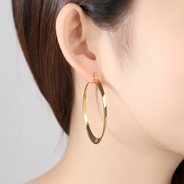 Nye 14k gullbelagte øredobber Store hoops