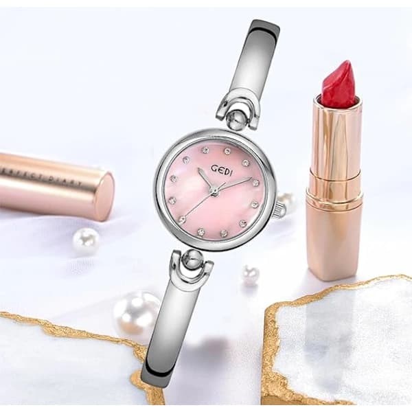 Kvinner Bling Diamanter Rosegull Klokker Kjole Analog Vanntett Qu