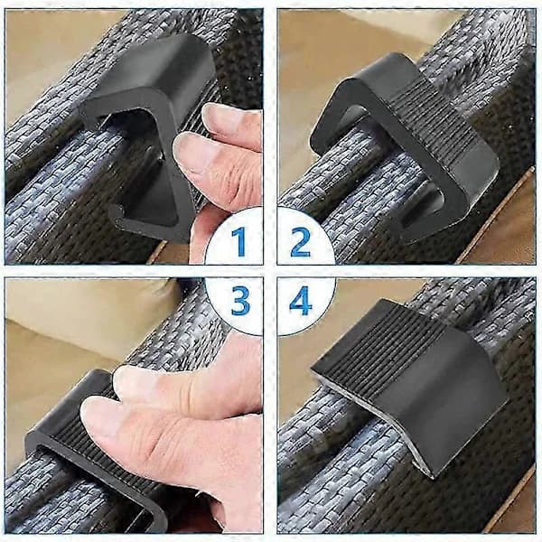 8 stk Rottingmøbelklemmer Sofaklemmer Sofajusteringsfester Klemmer for hage Utesofa Utemøbler (Indre lengde: 4,3 cm)