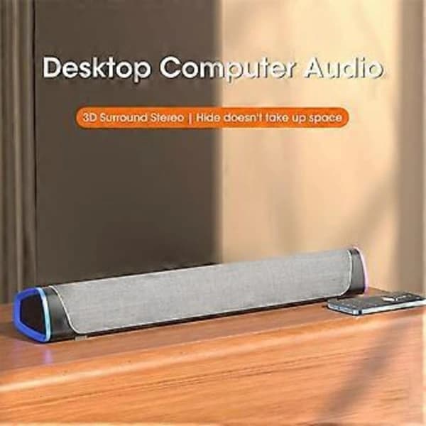 4D Computerhøjttaler Bar Stereo Lyd Subwoofer Bluetooth Højttaler til Laptop Notebook PC Musikafspiller (Hvid)
