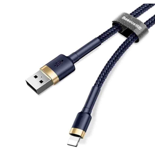 2 stk 2 m Baseus kabel iPhone rød blå med guld